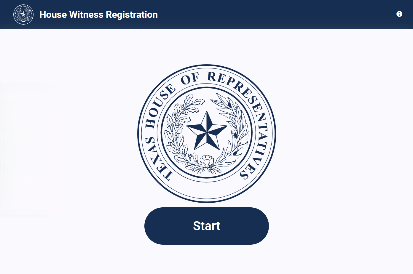 Splash Screen for House Witness Registration